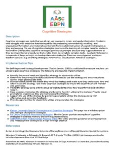 Cognitive Strategies | Academic Alliance of South Carolina