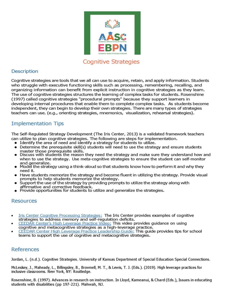 Cognitive Strategies