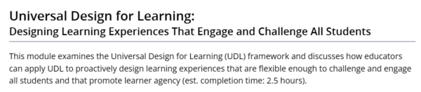 Universal Design for Learning: Designing Learning Experiences That ...