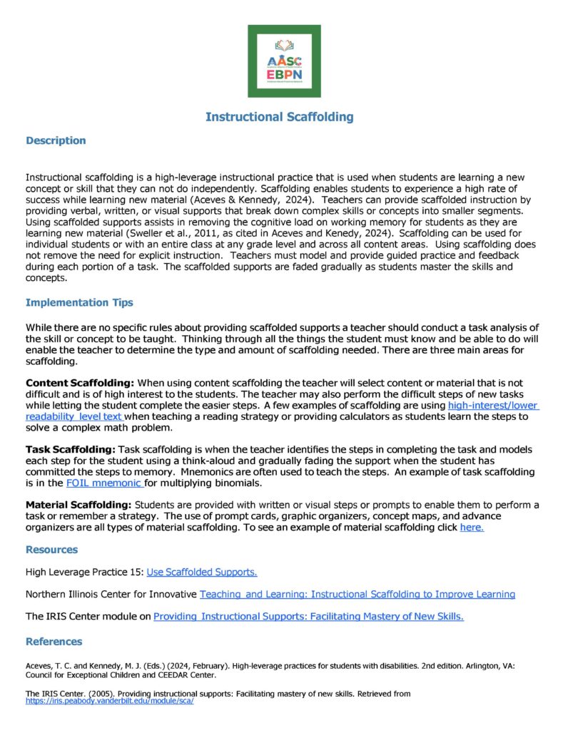 Instructional Scaffolding