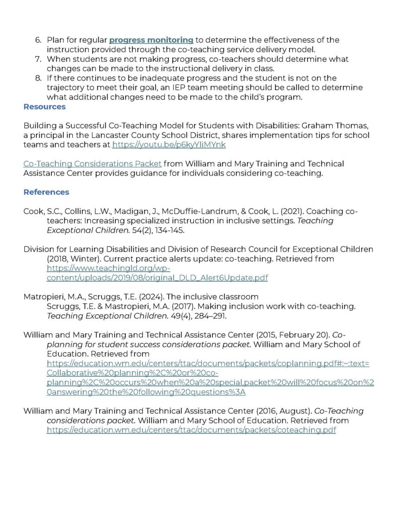 Co teaching Tips Page