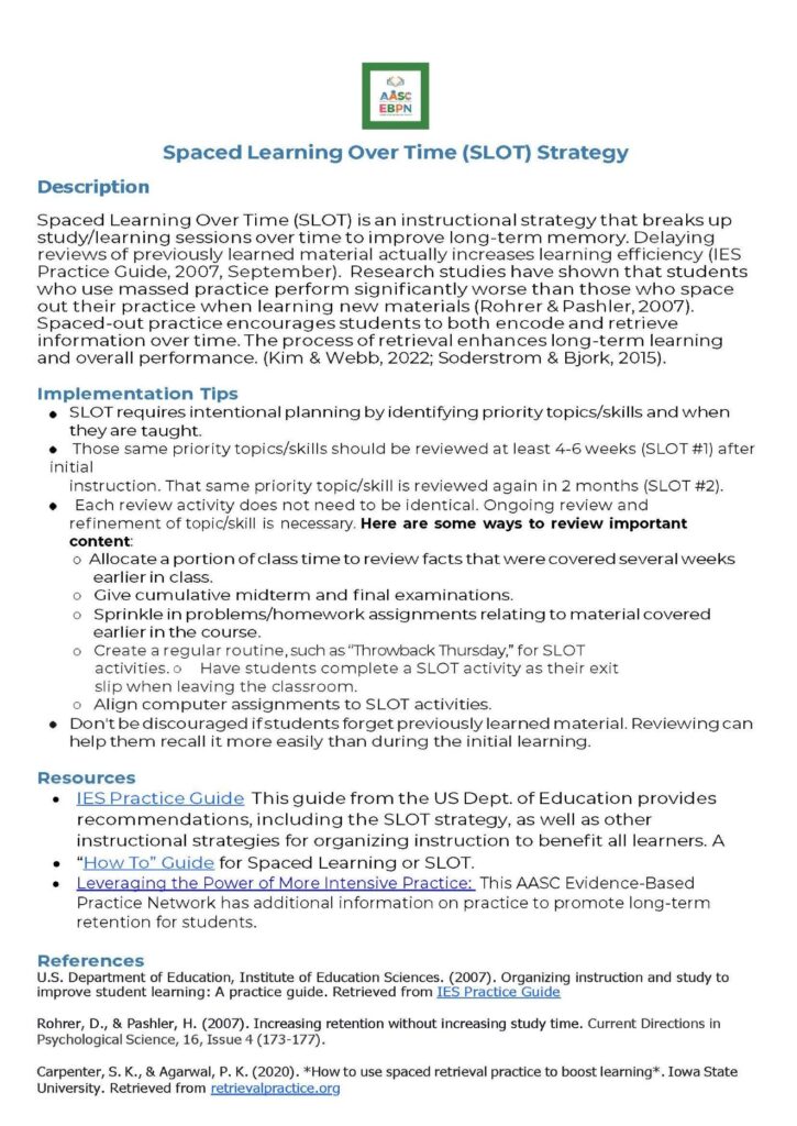 SLOT Strategy revised