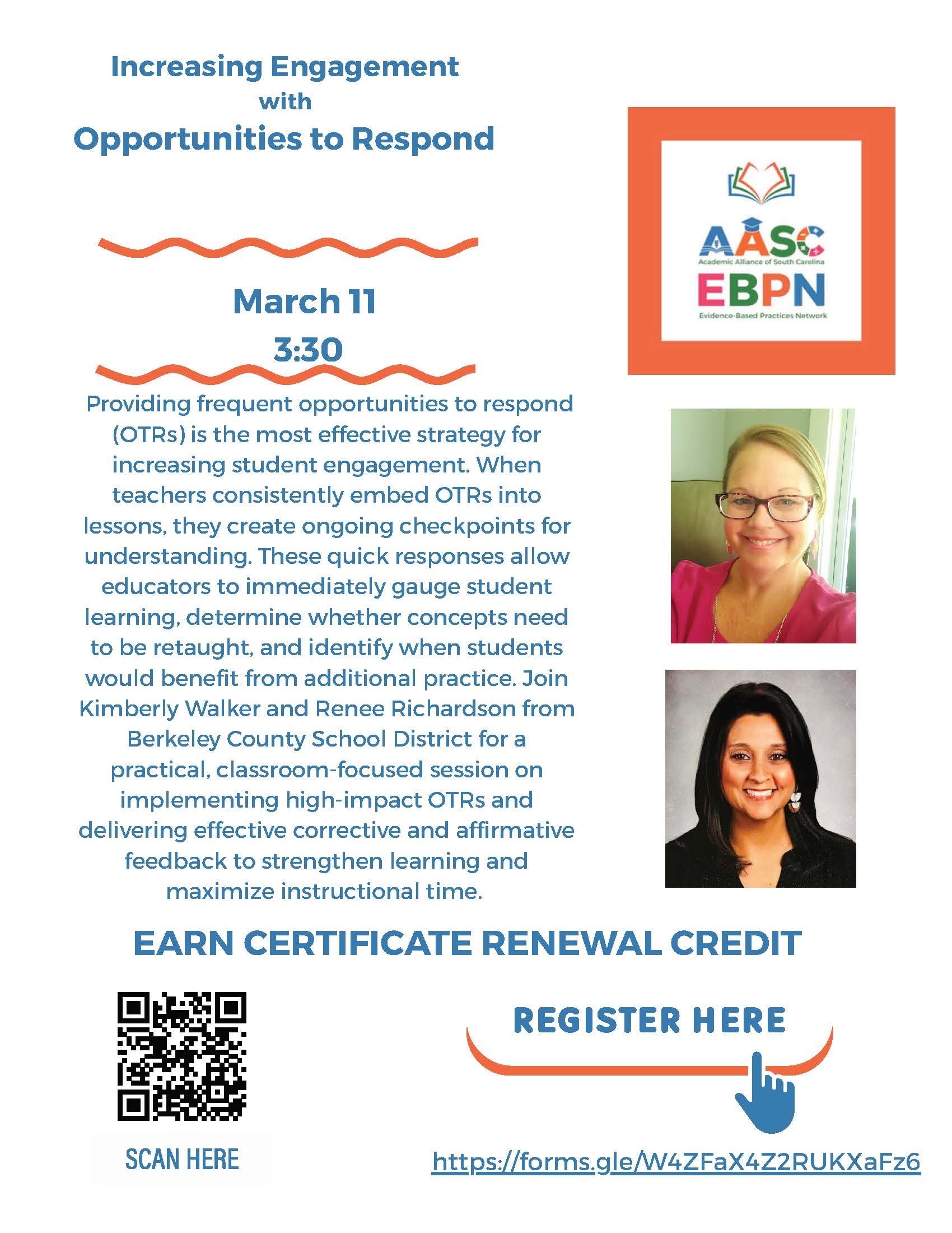 March EBPN Flyer about Opportunities to Respond