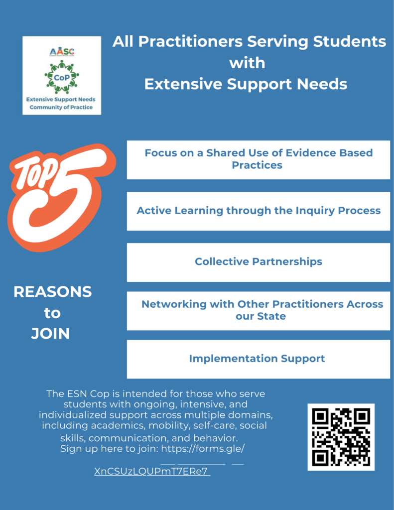 Image with description of Extensive Support Needs Community of Practice